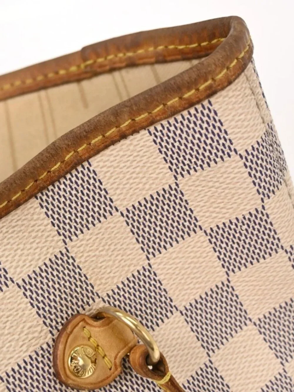 Best01 Louis Vuitton Azur Neverfull MM Shoulder Bag
